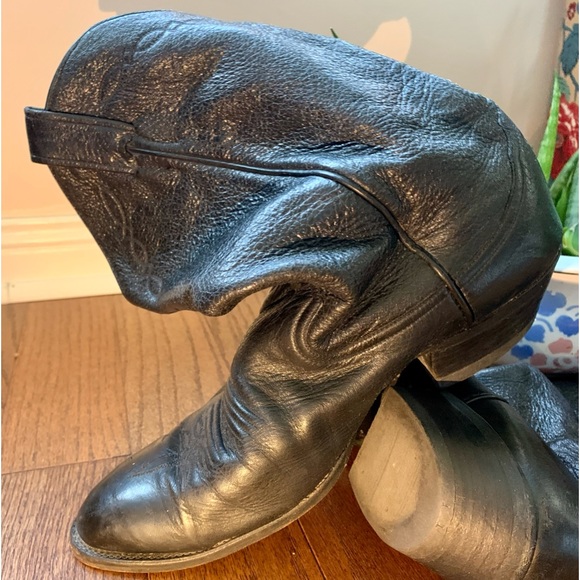 Larry Mahan Cowboy Western Boot Black Leather Sz 10.5E ElPaso Texas Handcrafted - Picture 3 of 14